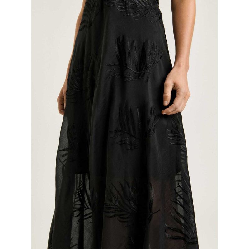 Veronika Maine Palm Embroidery Empire Line Dress image number 2